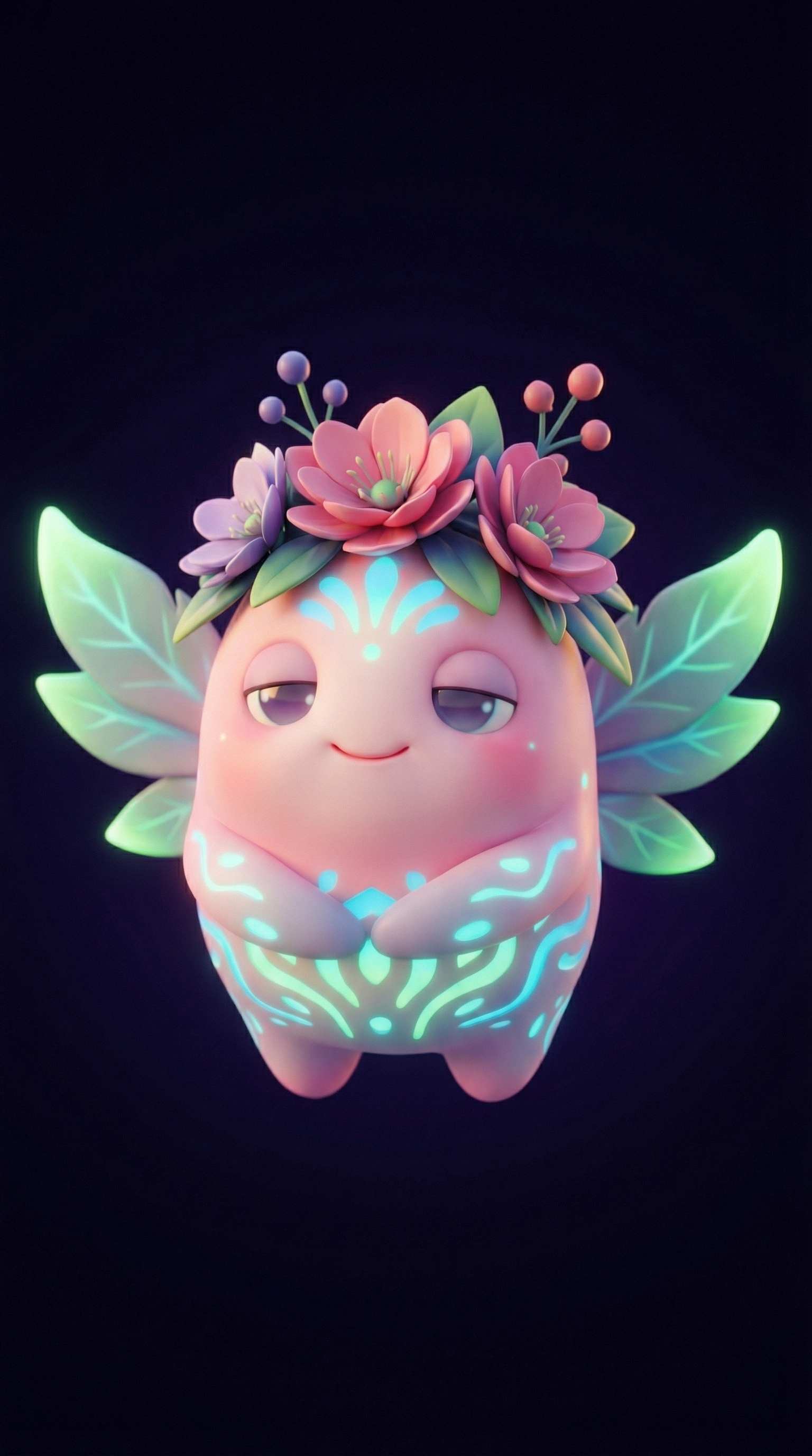 Bloom - Flower Fairy companion, a pink creature crowned with colorful flowers and leaf wings